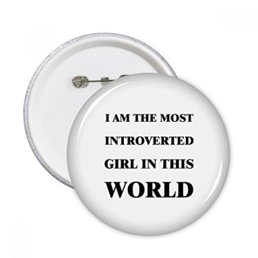 Imagem de Broche redondo I Am The Introverted Girl com 5 peças