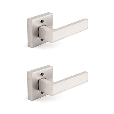 Imagem de Alavancas de porta em níquel acetinado, privacidade/passagem/entrada/boneco, Universal, Dummy (Screws Visible), 2Pack