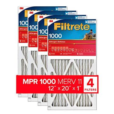 Imagem de Filtrete Filtro de ar de forno CA 12 x 20 x 1, MERV 11, MPR 1000, micro alergênico, filtro de limpeza de ar eletrostático plissado de 3 meses, pacote com 4 (tamanho real 30 x 50 x 2 cm)