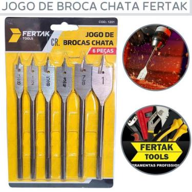Imagem de Jogo De Broca Chata Com 6Pçs Fertak Tools Broca Para Madeira Kit De Br
