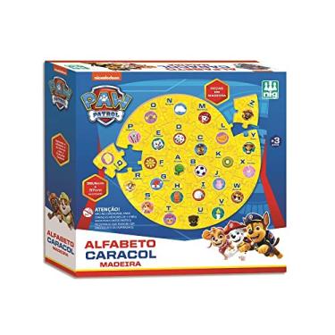 Imagem de Brinquedo Educativo Quebra-cabeça Patrulha Canina de Madeira Alfabeto Caracol Encaixe Jogo Infantil - Nig 0689