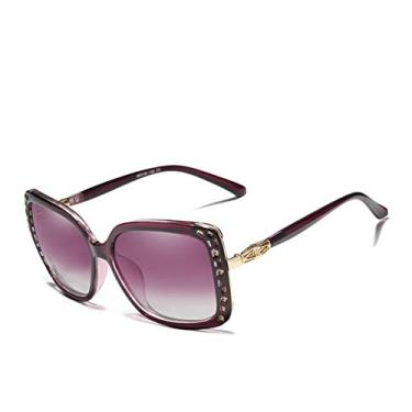Imagem de Óculos de Sol Feminino Kingseven Anti-reflexo Proteção Uv400 N-7215 (Roxo)