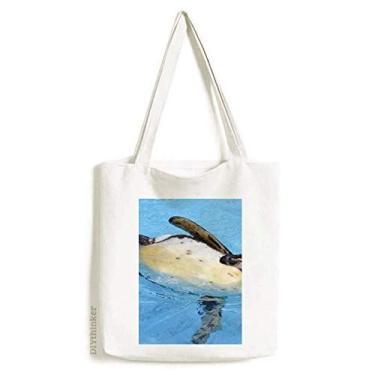 Imagem de Sacola de lona para natação, pinguim, ciência da Antártica, sacola de compras, bolsa casual