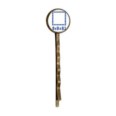 Imagem de Bandana de cabelo estilo Bobby Pin com estampa de ilustração azul de área quadrada