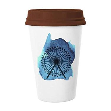 Imagem de London Eye - Roda-gigante Inglaterra Grã-Bretanha, Reino Unido, caneca de vidro potável cerâmica copo tampa