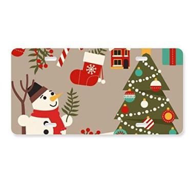 Imagem de DIYthinker Luvas de Natal com boneco de neve para festivais, placa de licença de aço inoxidável