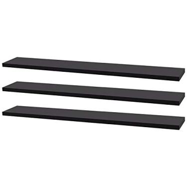 Imagem de Kit 3 Prateleiras 60 x 20cm Preta Suporte Invisível