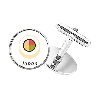 Imagem de DIYthinker Abotoaduras tradicionais japonesas Maki Sushi com botão redondo