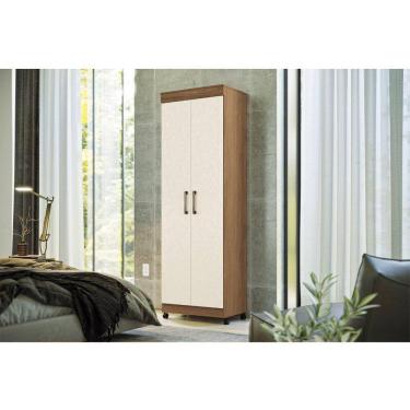 Imagem de Armário Multiuso 2 Portas Star com Rodízios Jatobá/Areia