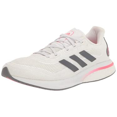 Imagem de adidas Tênis masculino Supernova, Calçado branco/cinza cinco/rosa sinalizador, 37
