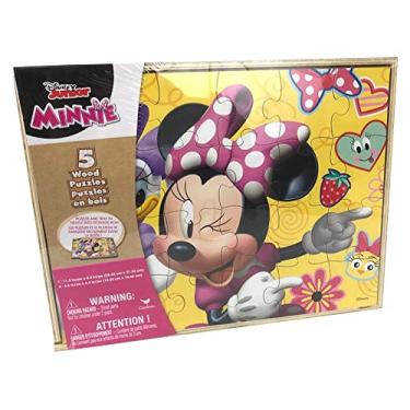 Imagem de Disney Minnie Mouse 5 Wood Jigsaw Puzzles in Wood Storage Box