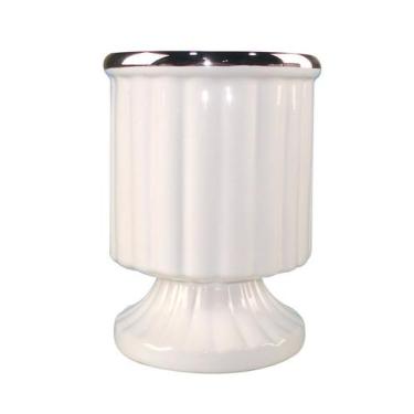Imagem de Vaso de Cerâmica Floreiro Branco para Plantas Decoração 17cm - Zona Li