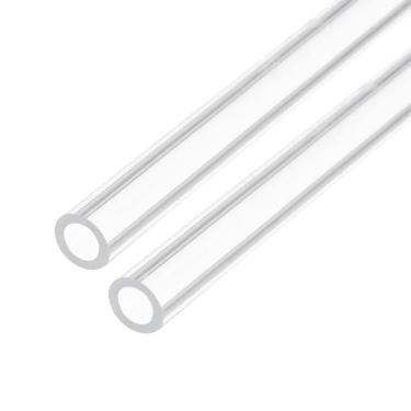 Imagem de Rebower Tubo rígido de plástico transparente de 30,5 cm 5 mm x 8 mm (3/40.6 cm x 5/40.6 cm) Tubo de policarbonato redondo, [para encanamento, hidráulica, aquário, bricolage] - 2 peças