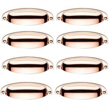Imagem de Kit 8 Puxador Concha Paris Rose Gold Para Gaveta - RENNA
