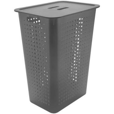 Imagem de Cesto Grande Para Roupas Sujas Com Tampa Lavabo Banheiro Marca OU, Chu