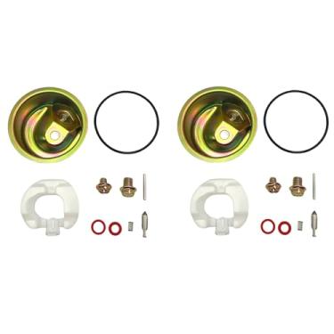 Imagem de 2 conjuntos de kit de boia de câmara de carburador junta de agulha arruelas de pino de vedação de carburador kit de partida elétrica compatível com Honda GX240 GX270 GX340 GX390