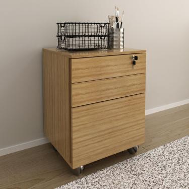 Imagem de Gaveteiro Arquivo Com Chave E Rodízio Amêndoa