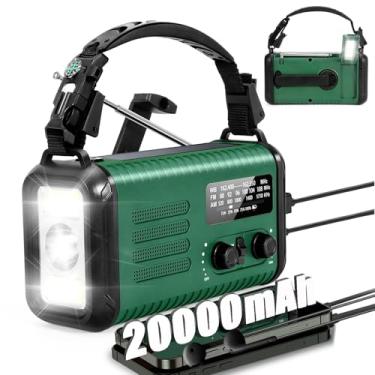 Imagem de Lanshanchu Rádio De Emergência 20000Mah / 74000Mwh, Rádio Solar De Manivela Am/Fm/Noaa, Rádio Meteorológico, Com Carregador De Telefone Power Bank, Alarme Sos, Lanterna E Lâmpada De Leitura Para Eme