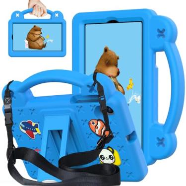 Imagem de YRH Capa para tablet Onn de 7 polegadas (2024) Geração 4 Modelo: 100135924, com alça de suporte, capa de EVA infantil para Walmart Onn, capa para tablet Walmart Onn, 17,8 cm, azul