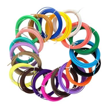 Imagem de Recargas PLA de filamento de caneta 3D de 20 cores compatíveis com a maioria das canetas de impressão 3D de 1,75 mm, cada cor 33 pés, total de filamento de caneta de impressão 3D de 1,75 m