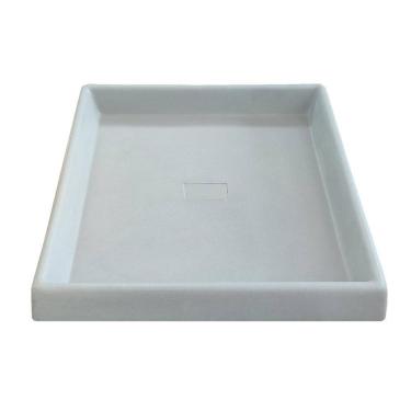 Imagem de Prato Base Grande Quadrado Vaso Polietileno 50Cm Cinza