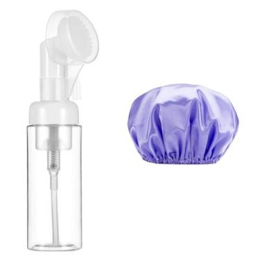 Imagem de Kit Skin Care Cuidados Touca Cetim AntiFrizz Com Frasco Espumador Pump