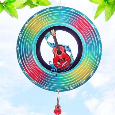 Imagem de Guitarra Wind Spinner INCROYDAY 3D em aço inoxidável 30cm