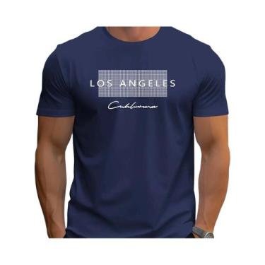 Imagem de Camiseta Masculina Slim Fit - Algodão, Estampa Los Angeles - Casual e 
