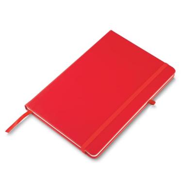 Imagem de Caderno A5 com Capa Dura, 80 Folhas Pautadas, Material Sintético, Suporte para Caneta, Elástico, Miolo Bege (Caderno A5 Vermelho)