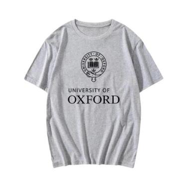 Imagem de Camiseta Unissex Estampada Da Universidade De Oxford, Verão, Manga Cur