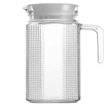 Imagem de Jarra de Vidro Texturizada C/ Tampa 650ml Bebidas Água Suco - LANTY