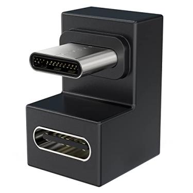 Imagem de UPERFECT Ângulo reto de 90 graus tipo C macho para adaptador fêmea tipo C