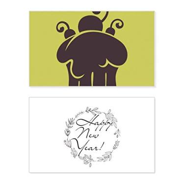 Imagem de Sorvete Cereja Melting Outline Ano Novo Festival Cartão Bless Mensagem Presente