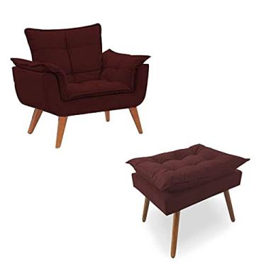 Imagem de Poltrona + Puff Linda Platinum Decor Marsala