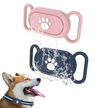 Imagem de Aircawin Capa com suporte para coleira de cachorro Samsung Galaxy SmartTag2 (pacote com 2), capa de silicone impermeável para Galaxy SmartTag 2, capa com suporte antiperda para coleiras de gato,