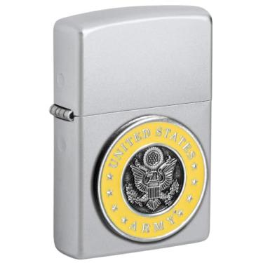 Imagem de Zippo Isqueiro de bolso cromado acetinado com emblema United States Army®