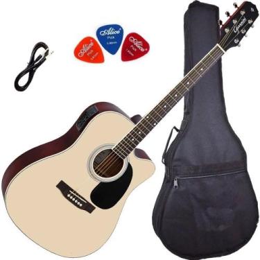 Imagem de Violão Eletroacústico Aço GIANNINI GDC-1 CEQ Satin Natural + Capa + Pa