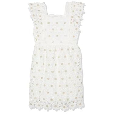 Imagem de Speechless Vestido de festa curto de renda com manga curta para meninas, Off-white, 14