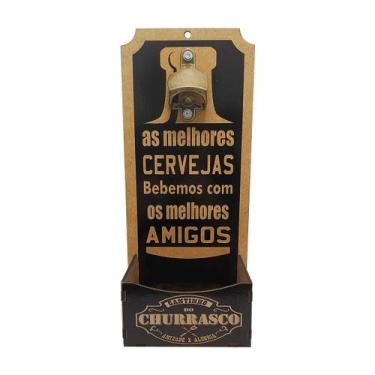 Imagem de Abridor Garrafa Parede Frase As Melhores Cervejas Mdf Madeira - ATACAD