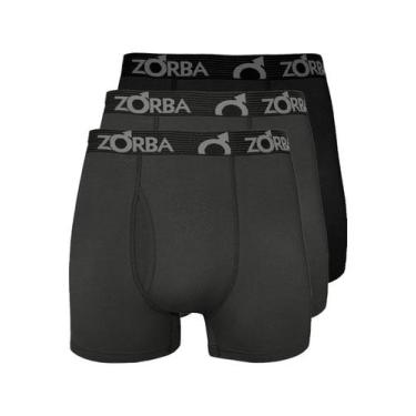 Imagem de Kit com 3 Cuecas Boxer com Abertura Zorba 848 Colorido, Cinza, M