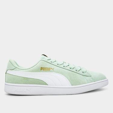 Imagem de Tênis Puma Smash v2 BDP Feminino, Verde, Branco, 35
