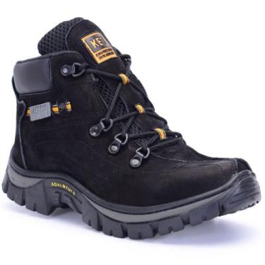 Imagem de Coturno Adventure Tênis Couro Legitimo Bota Masculino Preto Tamnhos Es