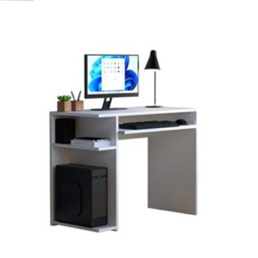 Imagem de Mesa Gamer Com Prateleira Elevada Suporte Para Teclado - JM3 Móveis - 