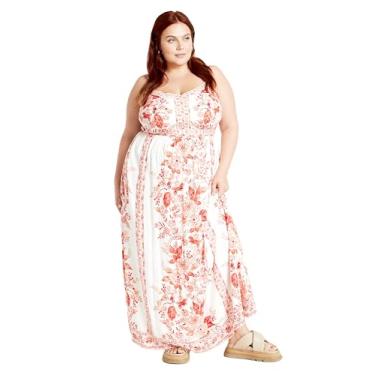 Imagem de City Chic Vestido longo feminino plus size Pretty Thing, Blush, 26 Plus