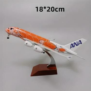 Imagem de Avião De Brinquedo Em Liga Metálica Fundida De 20cm, Verde, Laranja E 