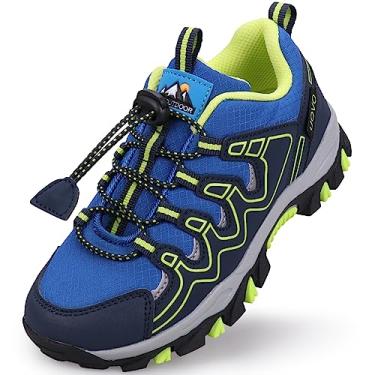 Imagem de UOVO Tênis De Caminhada Infantil À Prova D'Água Para Meninos, Corrida Trilha, Leve E Respirável Ao Ar Livre, Atlético, Azul Amarelo, 12,5