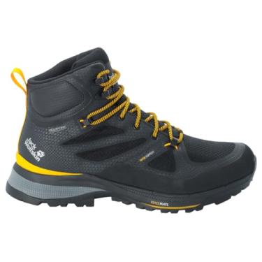 Imagem de Jack Wolfskin Tênis de caminhada masculino de cano médio, Preto Burly Yellow Xt, 39