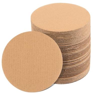 Imagem de MixTeach 50 folhas redondas de papelão ondulado, 2 mm de espessura, círculos, blocos de papelão para crianças, artesanato, projetos de arte, casamento, Natal, festivais
