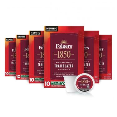 Imagem de Cápsulas de Café Trailblazer torra média escuro 60u 1850, FOLGERS COFFEE, Marrom