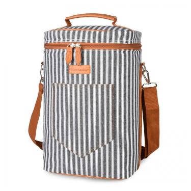 Imagem de Bolsa Térmica Para Transporte de Vinhos até 4 Garrafas com Alça Ajustável, TIRRINIA, Preto